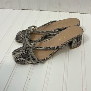 Olivia Miller Snakeskin Pattern Kitten Heel Sandals Women's size 8 Block Heel